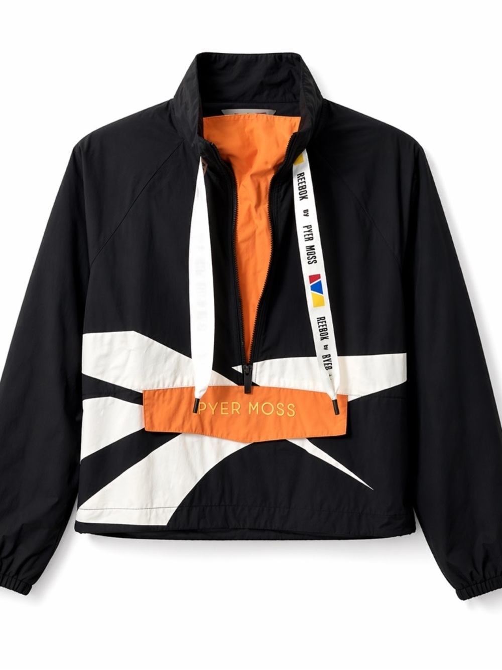 Reebok Pyer Moss Black Orange and White Windbreaker Jacket.New With Tags. Size-M